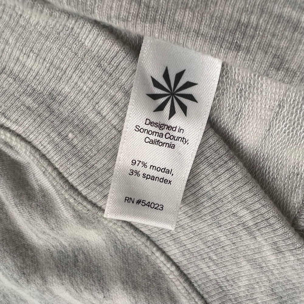 EUC. [Athleta] Grey & White <Criss Cross> Soft Striped + Tulip Hem Dress | Small - Picture 8 of 13